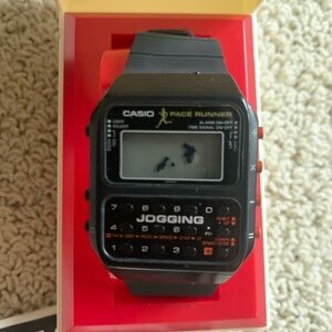 Casio Vintage Black Pace Runner Watch Module No. 183